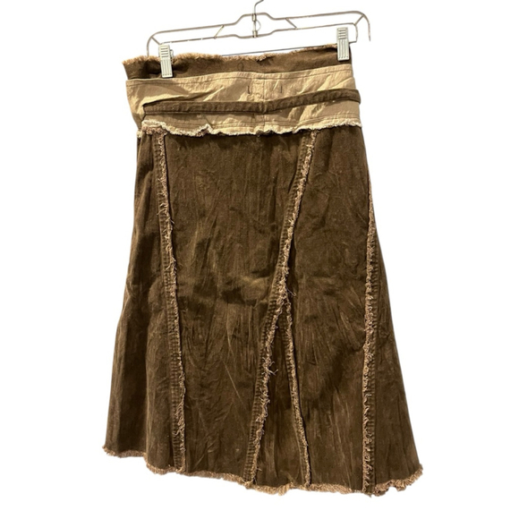 Hazel Anthropologie NWOT Velvet Brown Boho Skirt Women's Size Large Midi Casual - Picture 6 of 8